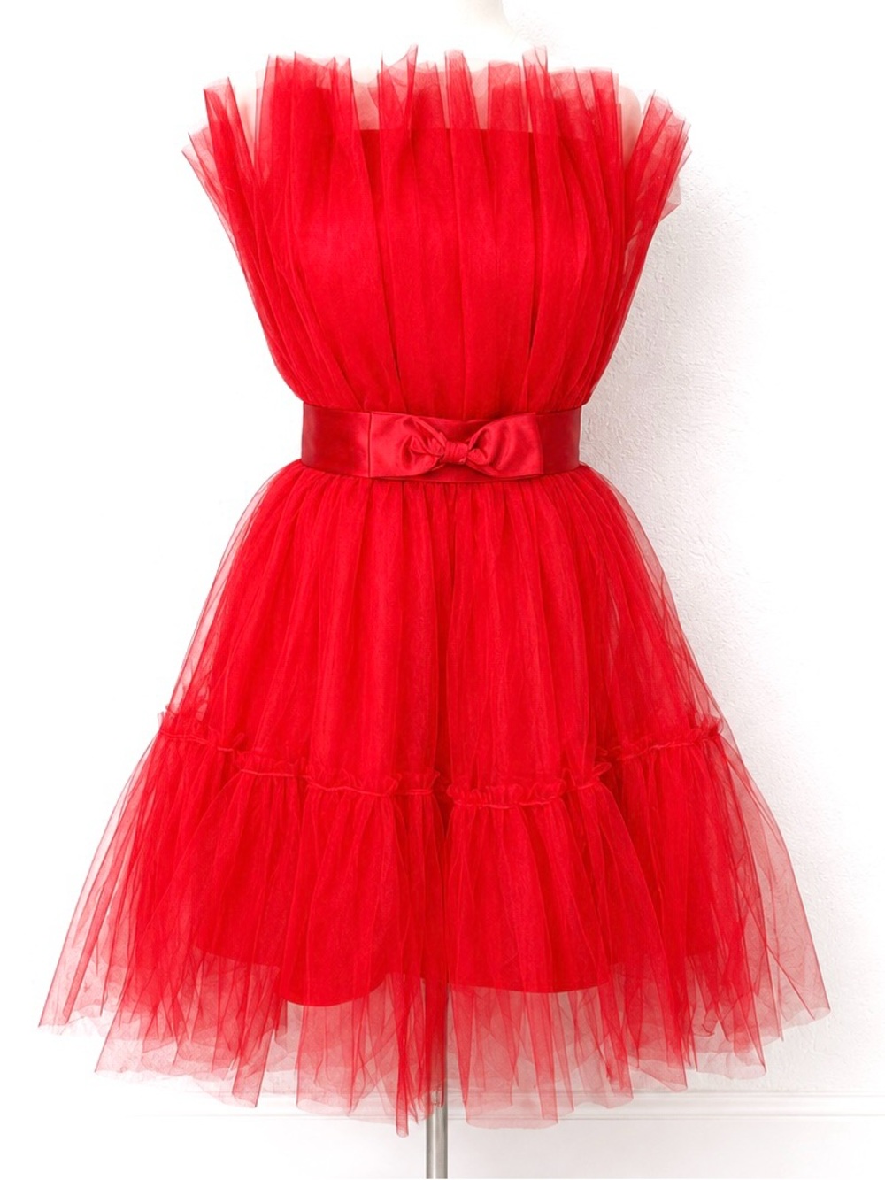 60s‎ Inspired Red Tulle Formal Prom Dress Mini Delia Deitz Goth Coquette Size S